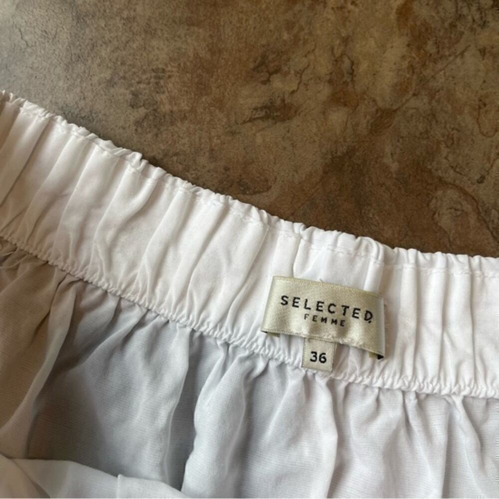 Selected Femme White Off Shoulder Eyelet Blouse EU 36 US 4 - Picture 9 of 11